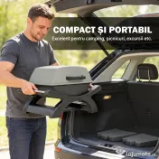 Outsunny barbecue electric 2300W, portabil de masă cu rafturi laterale, culoare negru. | Aosom Romania 