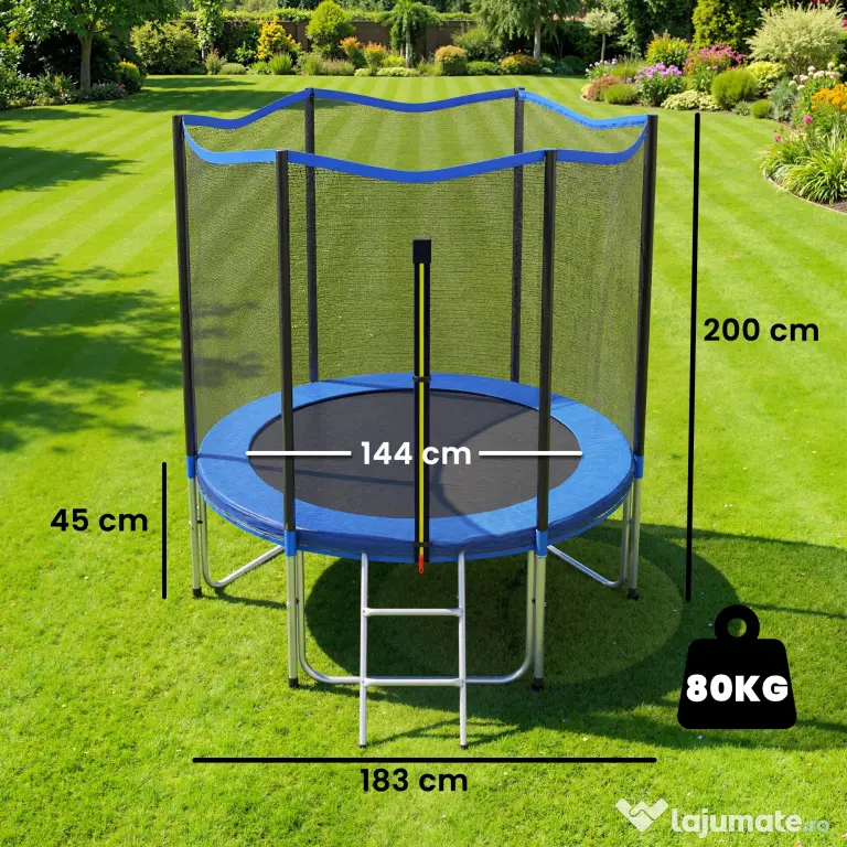 SPORTNOW trambulină elastică, trambulină, covor elastic, trambulină elastică de grădină, trambulină cu plasă | Aosom Romania