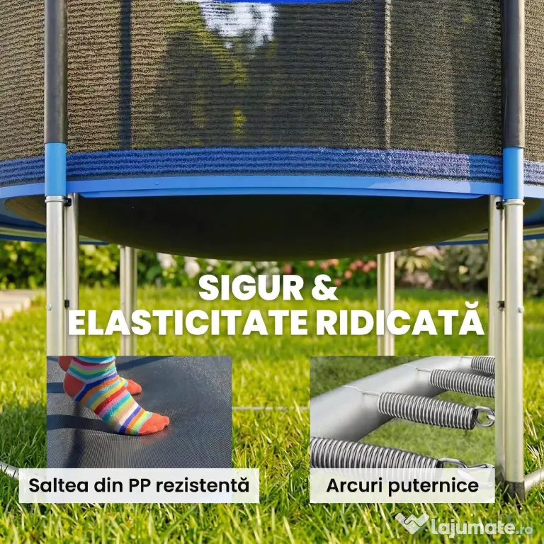 SPORTNOW trambulină elastică, trambulină, covor elastic, trambulină elastică de grădină, trambulină cu plasă | Aosom Romania