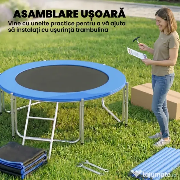 SPORTNOW trambulină elastică, trambulină, covor elastic, trambulină elastică de grădină, trambulină cu plasă | Aosom Romania