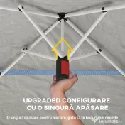 Outsunny Pavilion Pliabil 3.5x3.5 m Pop Up, Montare Ușoară cu Buton Central, Pavilion de Grădină Reglabil pe Înălțime cu Acoperiș Dublu, Geantă de Transport, UV50+, pentru Exterior, Gri Închis | Aosom Romania