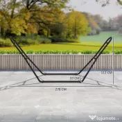 Outsunny Suport Reglabil pentru Hamac din Oțel cu Lanțuri și Cârlige în Formă de S, pentru Hamace de 2,75-4 m, 278 cm, Negru | Aosom Romania