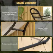 Outsunny Suport Reglabil pentru Hamac din Oțel cu Lanțuri și Cârlige în Formă de S, pentru Hamace de 2,75-4 m, 278 cm, Negru | Aosom Romania