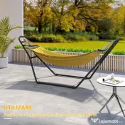 Outsunny Suport Reglabil pentru Hamac din Oțel cu Lanțuri și Cârlige în Formă de S, pentru Hamace de 2,75-4 m, 278 cm, Negru | Aosom Romania