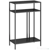 HOMCOM Consolă cu Rafturi Deschise pe 3 Niveluri, din Oțel, 55x30x85 cm, Negru | Aosom Romania 