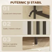 HOMCOM Consolă cu Rafturi Deschise pe 3 Niveluri, din Oțel, 55x30x85 cm, Negru | Aosom Romania 