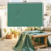 Outsunny Prelată Exterioară Impermeabilă 6x4 m, Prelată din PE cu Ochiuri Reîntărite, Rezistentă la UV pentru Mobilier de Grădină, Sere, Lemn de Foc, Verde | Aosom Romania 