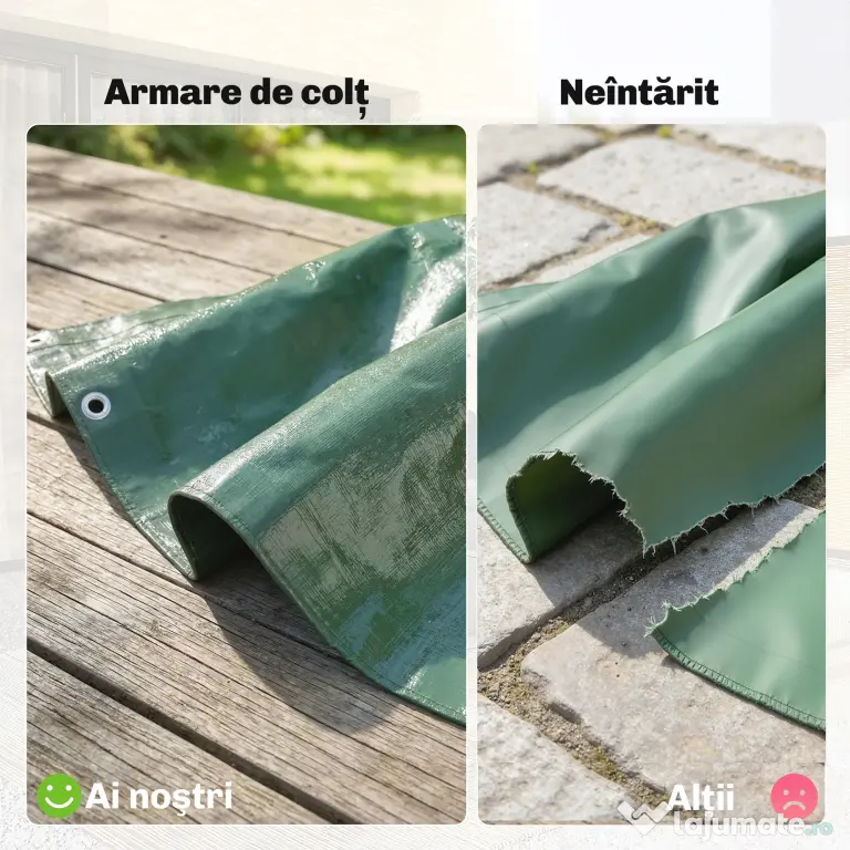 Outsunny Prelată Exterioară Impermeabilă 6x4 m, Prelată din PE cu Ochiuri Reîntărite, Rezistentă la UV pentru Mobilier de Grădină, Sere, Lemn de Foc, Verde | Aosom Romania