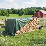 Outsunny Prelată Exterioară Impermeabilă 6x4 m, Prelată din PE cu Ochiuri Reîntărite, Rezistentă la UV pentru Mobilier de Grădină, Sere, Lemn de Foc, Verde | Aosom Romania 