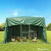 Outsunny Prelată Exterioară Impermeabilă 6x4 m, Prelată din PE cu Ochiuri Reîntărite, Rezistentă la UV pentru Mobilier de Grădină, Sere, Lemn de Foc, Verde | Aosom Romania 
