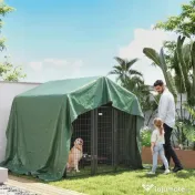 Outsunny Prelată Exterioară Impermeabilă 6x4 m, Prelată din PE cu Ochiuri Reîntărite, Rezistentă la UV pentru Mobilier de Grădină, Sere, Lemn de Foc, Verde | Aosom Romania 
