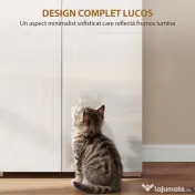 HOMCOM Dulap Bucătărie Înalt 180cm, Mobilier Depozitare cu Uși Soft-Close, Raft Deschis, 2 Dulapuri, Rafturi Ajustabile, Stil Modern pentru Sufragerie sau Bucătărie, Alb Lucios | Aosom Romania