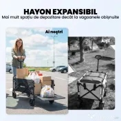 Outsunny Cărucior de Grădină 72L Pliabil cu Mâner Reglabil, din Oțel și Material Oxford, 114x46x92 cm, Negru 