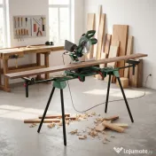 HOMCOM Suport pentru Troncatrice cu Brațe Reglabile, Picioare Pliabile, Înălțime Ajustabilă, Capacitate 150 kg, Verde 