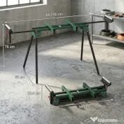 HOMCOM Suport pentru Troncatrice cu Brațe Reglabile, Picioare Pliabile, Înălțime Ajustabilă, Capacitate 150 kg, Verde 