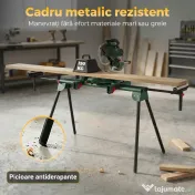 HOMCOM Suport pentru Troncatrice cu Brațe Reglabile, Picioare Pliabile, Înălțime Ajustabilă, Capacitate 150 kg, Verde 