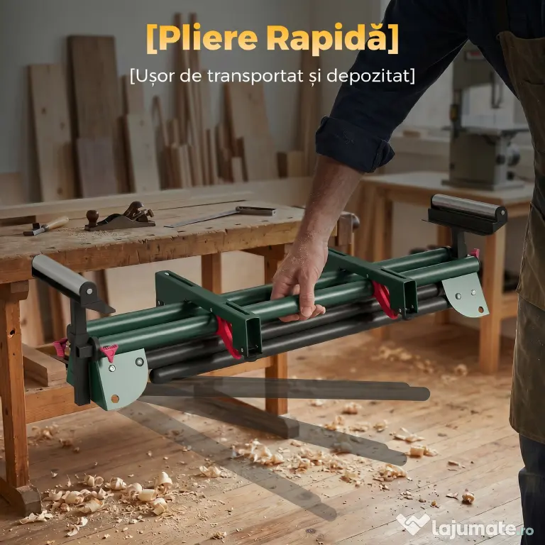 HOMCOM Suport pentru Troncatrice cu Brațe Reglabile, Picioare Pliabile, Înălțime Ajustabilă, Capacitate 150 kg, Verde