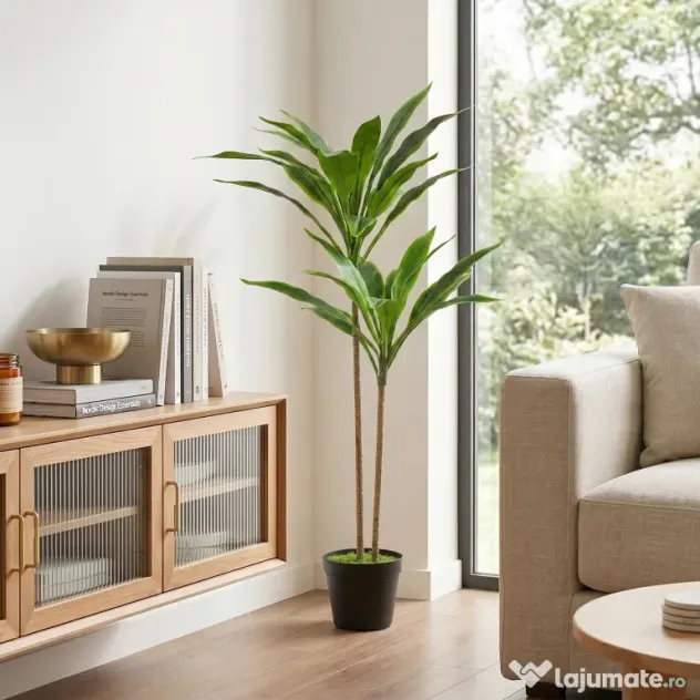 HOMCOM Arbori Decorativi Artificiali Mari pentru Birouri, Intrări, Interior, Plante Decorative False, Verde