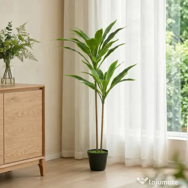 HOMCOM Arbori Decorativi Artificiali Mari pentru Birouri, Intrări, Interior, Plante Decorative False, Verde