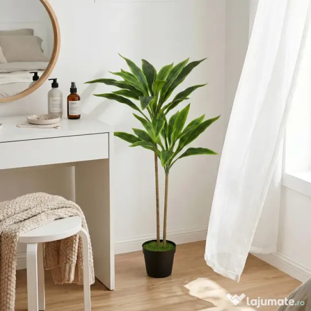 HOMCOM Arbori Decorativi Artificiali Mari pentru Birouri, Intrări, Interior, Plante Decorative False, Verde