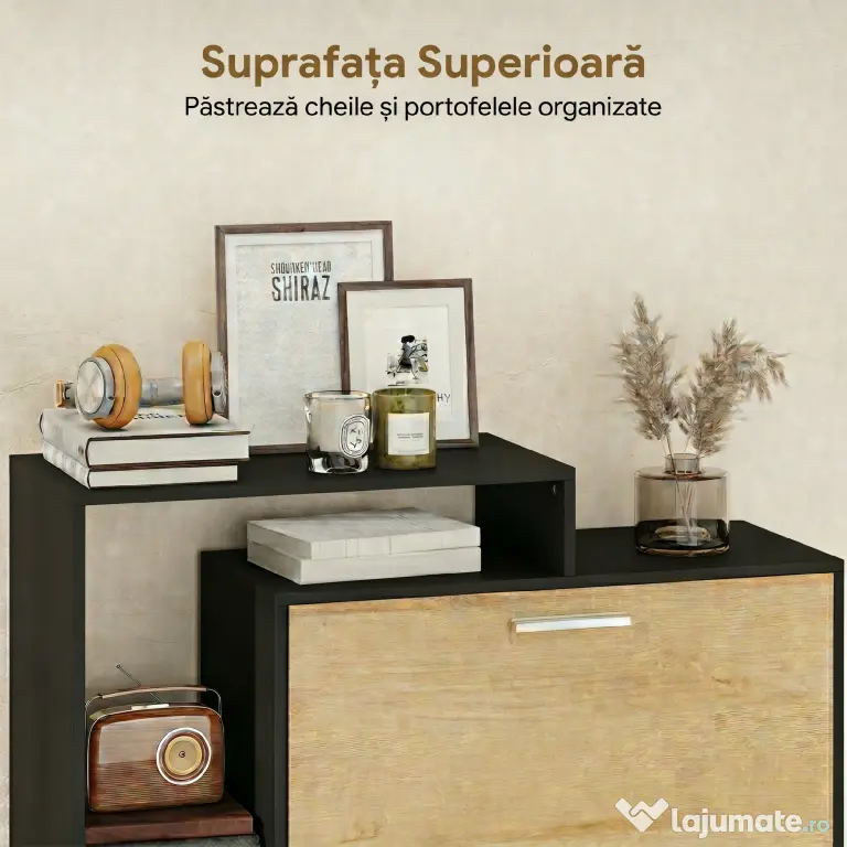 HOMCOM dulap slim pantofi, dulap economisire spațiu, pantofar slim, dulap rabatabil pantofi, pantofar economisire spațiu | Aosom Romania
