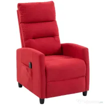 HOMCOM Fotoliu Masaj Reclinabil Manual 160° din Chenille cu Suport Picioare, Telecomandă, Buzunare, Roșu Vin