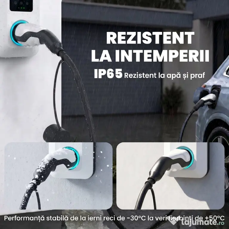 HOMCOM Cablu Încărcare EV Tip 2, 22 KW, 32 A, Mod 3, Trifazat, 5m, Negru | Aosom Romania