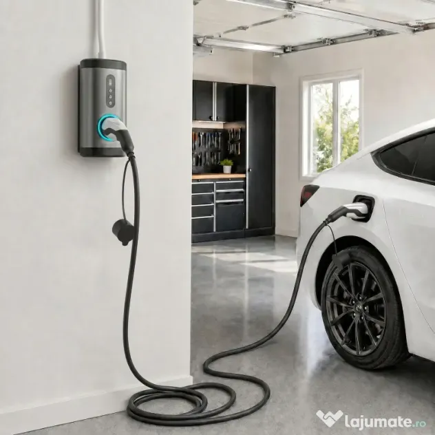 HOMCOM Cablu Încărcare EV Tip 2, 22 KW, 32 A, Mod 3, Trifazat, 5m, Negru | Aosom Romania