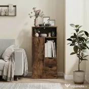 HOMCOM Dulap Baie Îngust cu 2 Sertare și Rafturi Reglabile pentru Bucătărie, Living, Hol, Maro Rustic | Aosom Romania