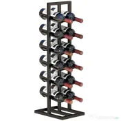 HOMCOM Suport din Metal, 12 Sticle, de Podea, Negru | Aosom Romania
