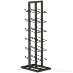 HOMCOM Suport din Metal, 12 Sticle, de Podea, Negru