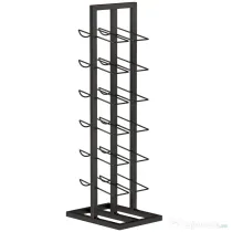 HOMCOM Suport din Metal, 12 Sticle, de Podea, Negru