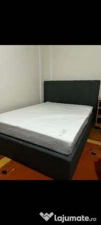 Vând set complet JYSK: Cadru pat + Saltea 140x200, stare excelentă