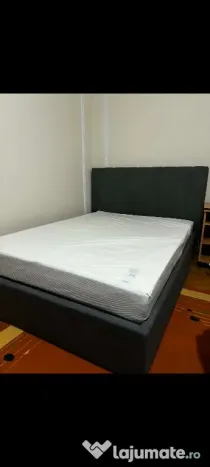 Vând set complet JYSK: Cadru pat + Saltea 140x200, stare excelentă