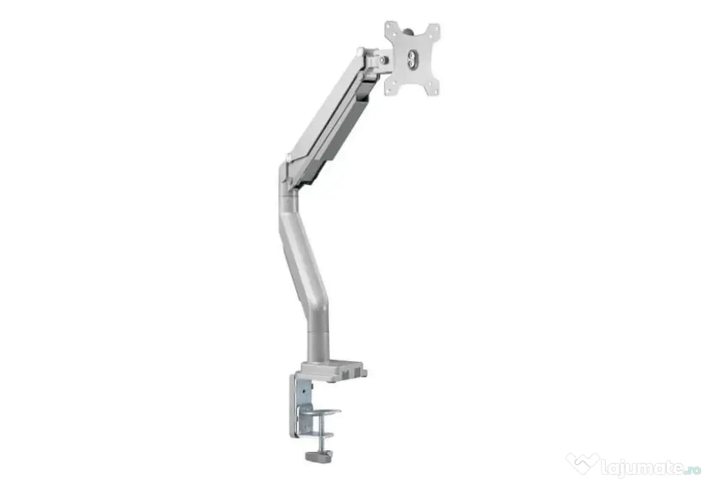 Suport birou 1 monitor A+ SMLC12, gas spring,17''-32'', Argintiu