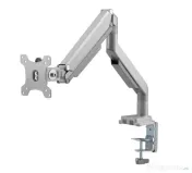 Suport birou 1 monitor A+ SMLC12, gas spring,17''-32'', Argintiu