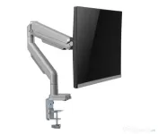 Suport birou 1 monitor A+ SMLC12, gas spring,17''-32'', Argintiu