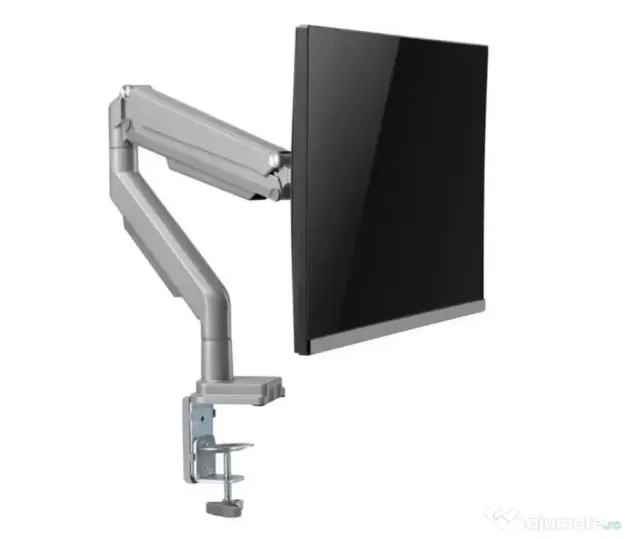 Suport birou 1 monitor A+ SMLC12, gas spring,17''-32'', Argintiu