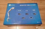 Suport birou 1 monitor A+ SMLC12, gas spring,17''-32'', Argintiu