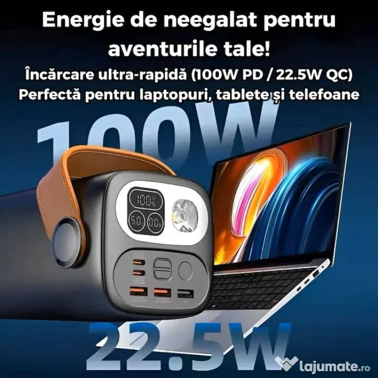 Baterie Externa Portabila - 60000 mAh - Incarcare Rapida 100W