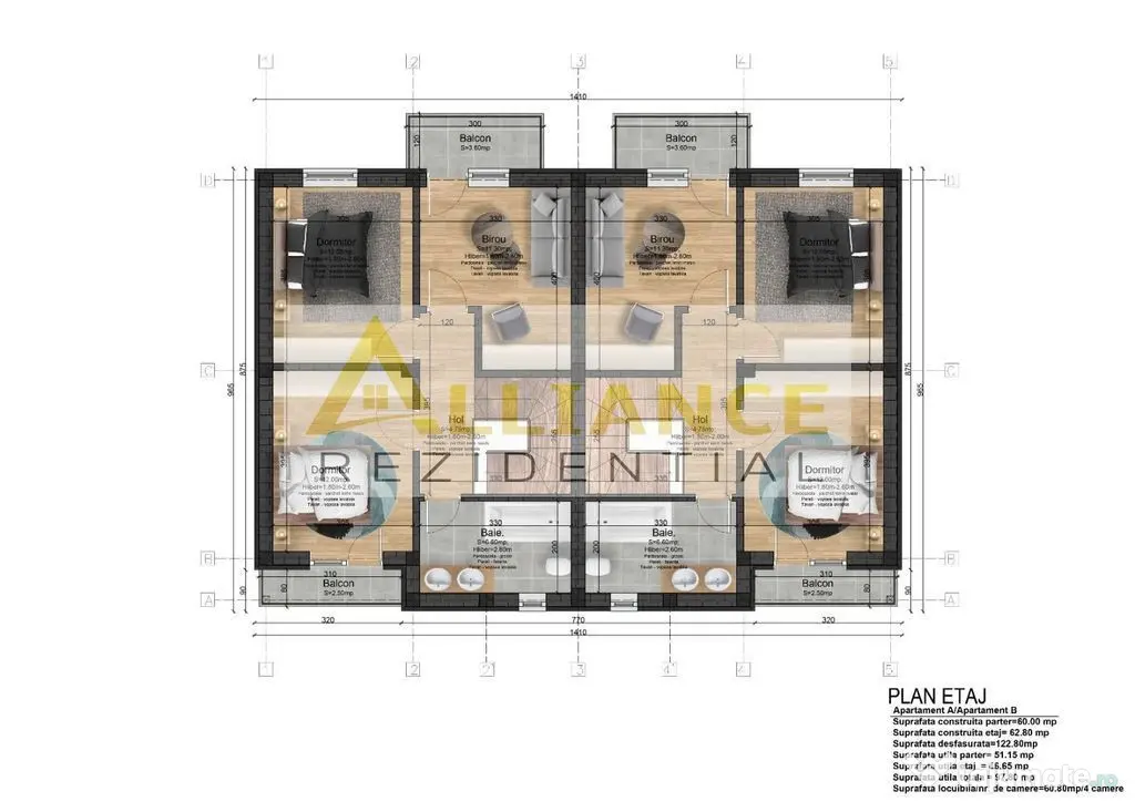 Casa tip Duplex - 2 dormitoare - 2 bai - 325 mp teren