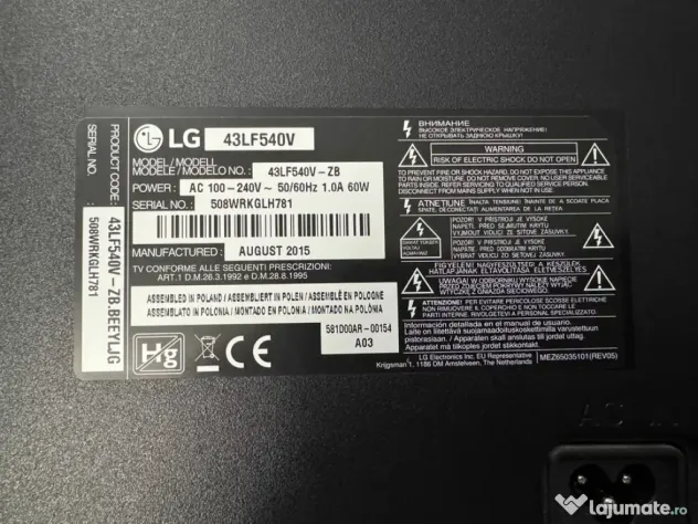 Televizor LG 108 cm (43 inch) Full HD + suport
