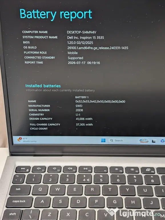 Laptop Dell Inspiron 15 3535 | AMD Ryzen 7 7730U | 16GB RAM | 256GB SSD | Office