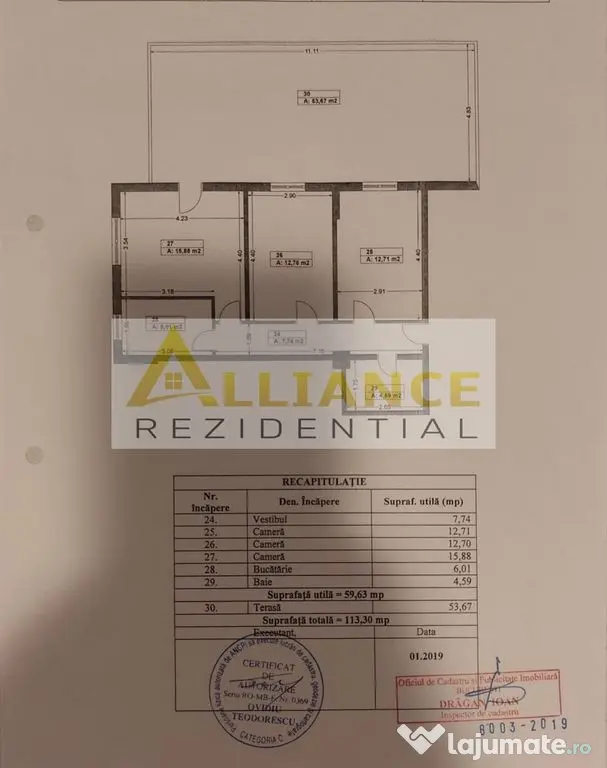 Luica Apartament 3 camere + terasa