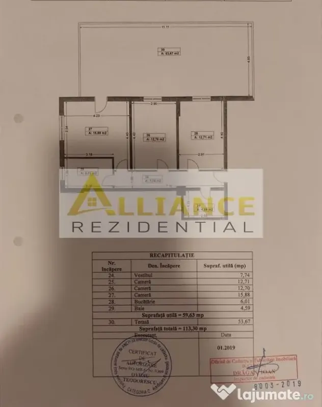 Luica Apartament 3 camere + terasa