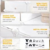 HOMCOM Dulap Haine Dulap Pantofi Modular din Plastic 6 Cuburi Alb, 75x37x73cm