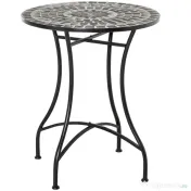 Outsunny Masuta de Gradina si Exterior din Metal si Ceramica Neagra 