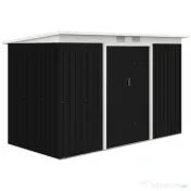 Outsunny Magazie de Grădină din Oțel pentru Scule și Unelte, Căsuță Metalică de Exterior cu Pardoseală și Uși Glisante, Rezistentă la Intemperii