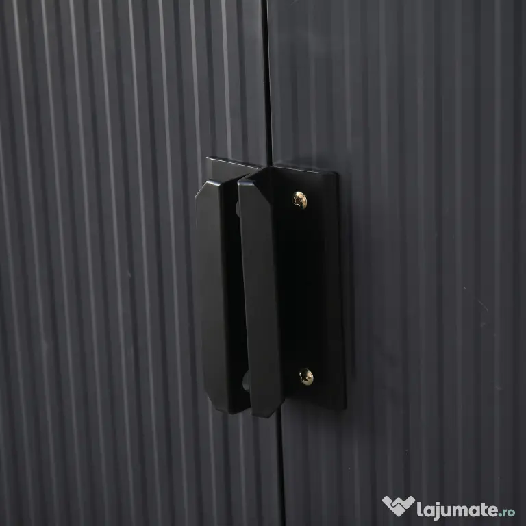 Outsunny Magazie de Grădină din Oțel pentru Scule și Unelte, Căsuță Metalică de Exterior cu Pardoseală și Uși Glisante, Rezistentă la Intemperii