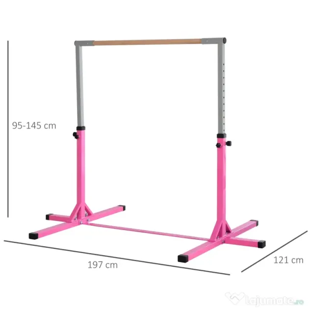 Homcom Bara Gimnastica/Balet – 95–145 cm, Reglabila, Roz pentru Copii